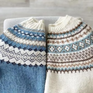 Handmade Nordic Wool Sweater | Fair Isle Knit Pullover | Unisex Winter Sweater